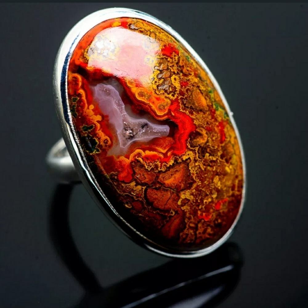 Sterling Silver Moroccan Agate Ring - image 2